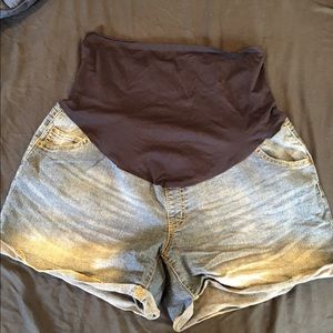Time And Tru Maternity Denim Shorts Belly Support